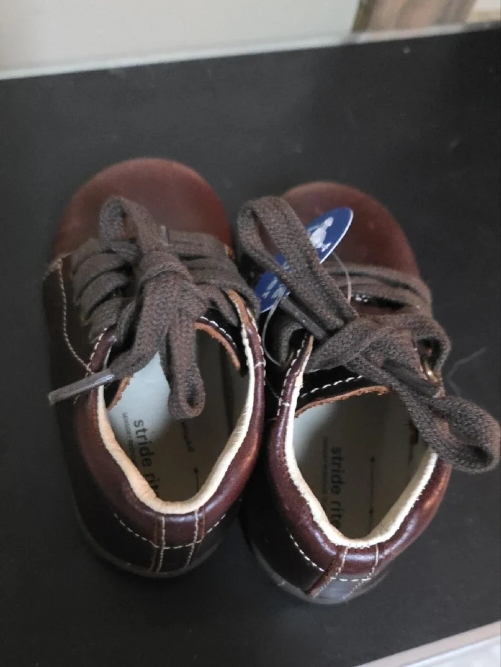 Kids Brown Genuine Leather Lace-Up Shoes